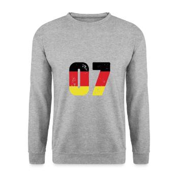 Maillot à 7 numéros Allemagne - Sweat-shirt Unisexe - gris chiné - Devant - Alina (178cm) & Michal (187cm)