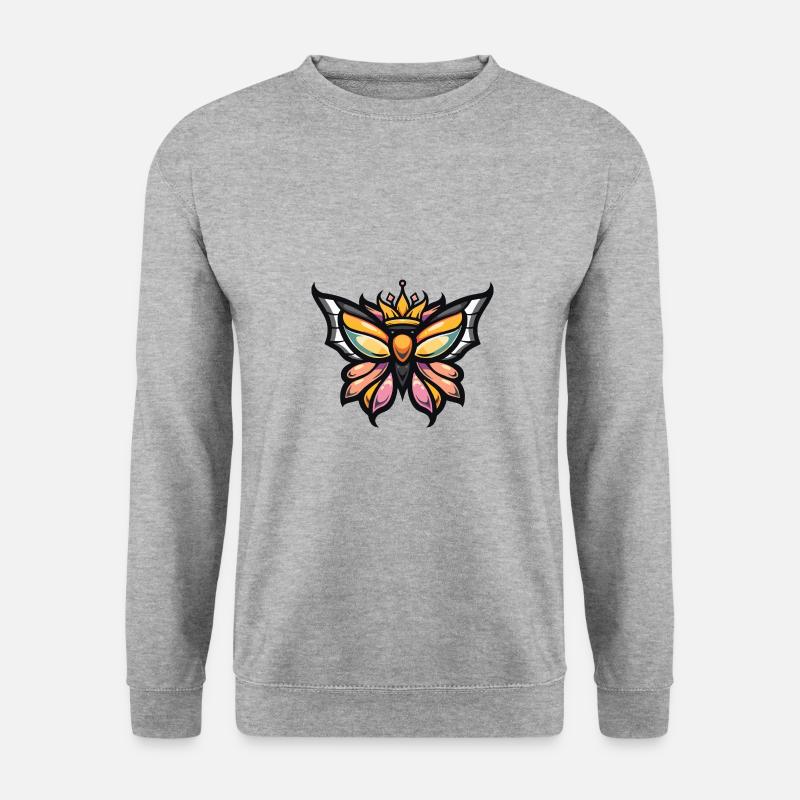 Butterfly Comic Crown - Unisex Sweatshirt - salt & pepper
