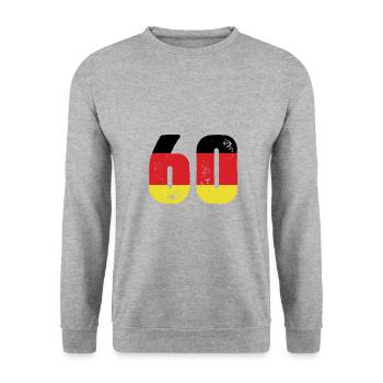 60 Numéro Jersey Allemagne - Sweat-shirt Unisexe - gris chiné - Devant - Alina (178cm) & Michal (187cm)