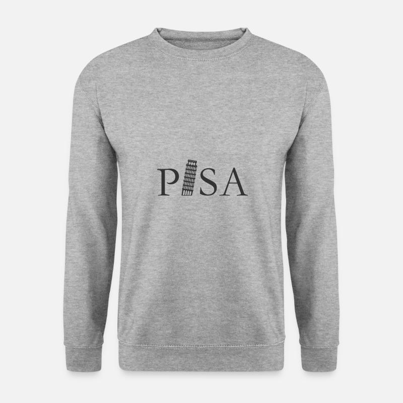 Freizeitshirt ' Pisa Tower ' - Unisex Pullover - Weißgrau meliert