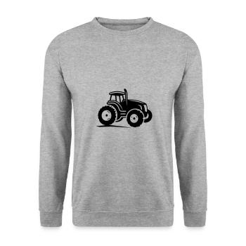 Traktor Symbol - Unisex Pullover - Weißgrau meliert - Vorne - Alina (178cm) & Michal (187cm)