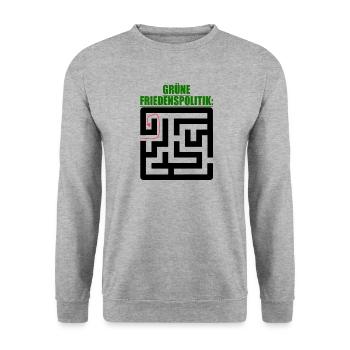 Witze Grüne Die Grünen Habeck Baerbock Partei Öko - Unisex Pullover - Weißgrau meliert - Vorne - Alina (178cm) & Michal (187cm)