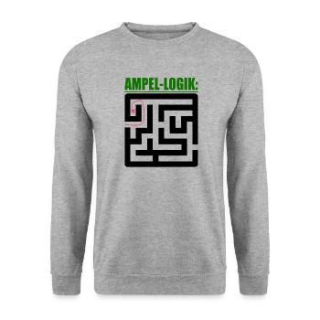 Witze Grüne Die Grünen Habeck Baerbock Ampel Öko - Unisex Pullover - Weißgrau meliert - Vorne - Alina (178cm) & Michal (187cm)