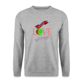 Liebe Freunde Familie Partner Glück Leben Gesund - Unisex Pullover - Weißgrau meliert - Vorne - Alina (178cm) & Michal (187cm)