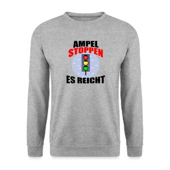 Ampel Regierung Scholz Baerbock Habeck Grüne SPD - Unisex Pullover - Weißgrau meliert - Vorne - Alina (178cm) & Michal (187cm)