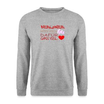 Berlin Souvenir Touristen Hauptstadt Metropole BLN - Unisex Pullover - Weißgrau meliert - Vorne - Alina (178cm) & Michal (187cm)