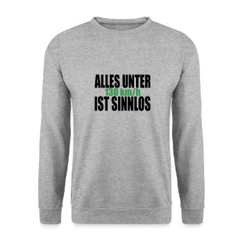Tempolimit Autobahn Grüne Freiheit Verbot Diesel - Unisex Pullover - Weißgrau meliert - Vorne - Alina (178cm) & Michal (187cm)