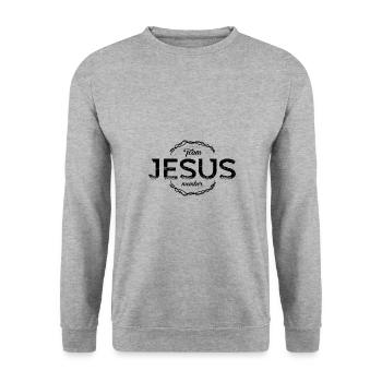 Team Jesus - Unisex Sweatshirt - salt & pepper - Front - Alina (178cm) & Michal (187cm)