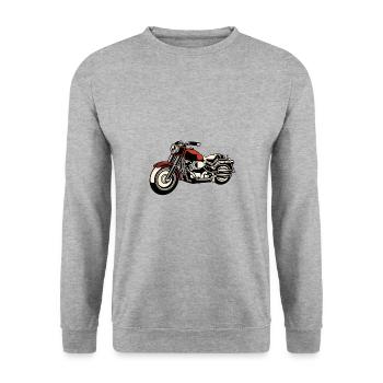 Motorrad - Unisex Pullover - Weißgrau meliert - Vorne - Alina (178cm) & Michal (187cm)