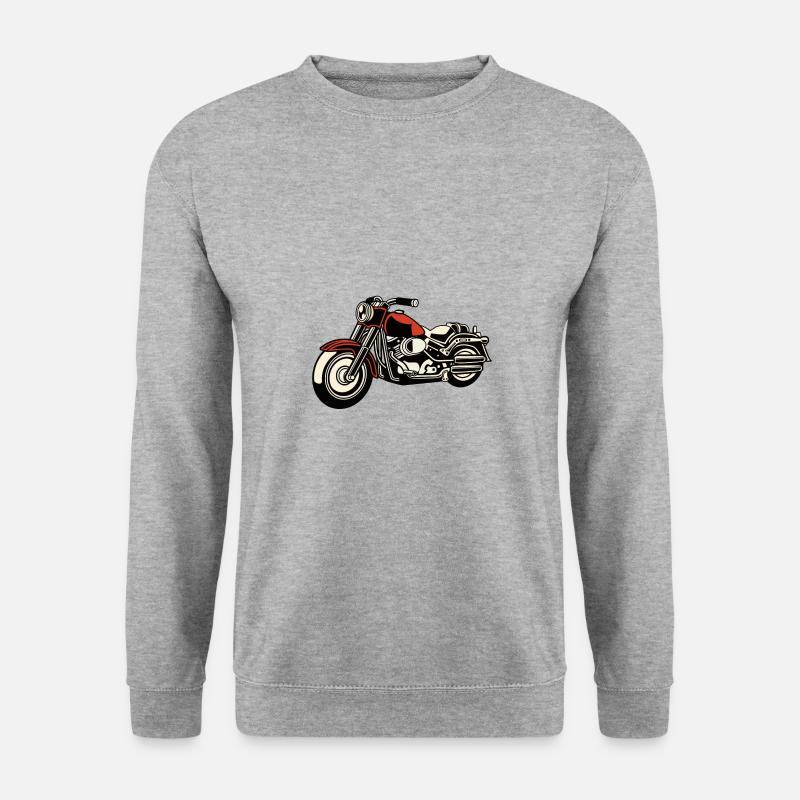 Motorrad - Unisex Pullover - Weißgrau meliert