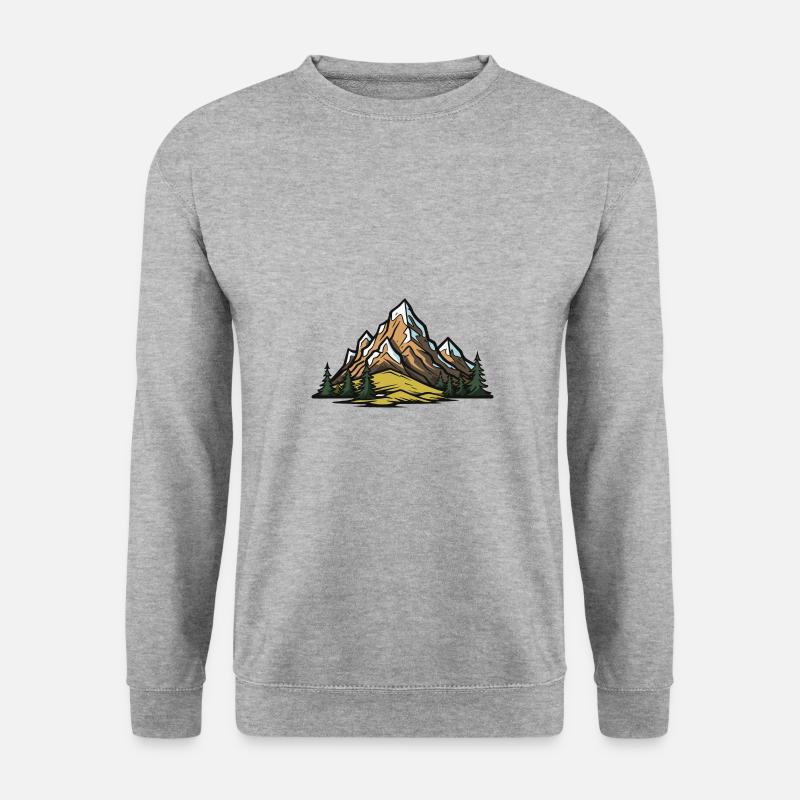 Berge Landschaft - Unisex Pullover - Weißgrau meliert