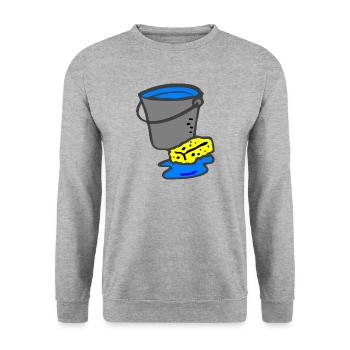 cleaning cleaning cleaning woman broom wischmop32 - Unisex Sweatshirt - salt & pepper - Front - Alina (178cm) & Michal (187cm)