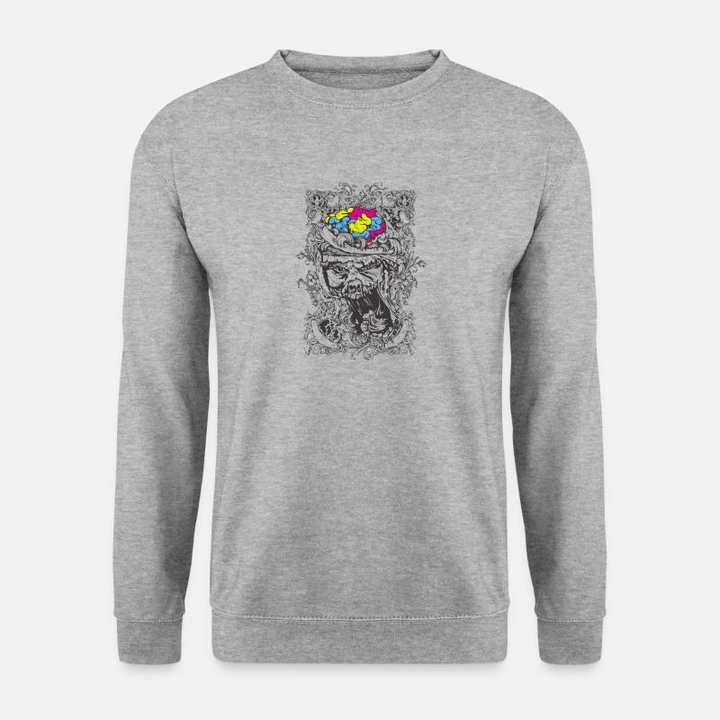 Monster in Muster - Unisex Pullover - Weißgrau meliert