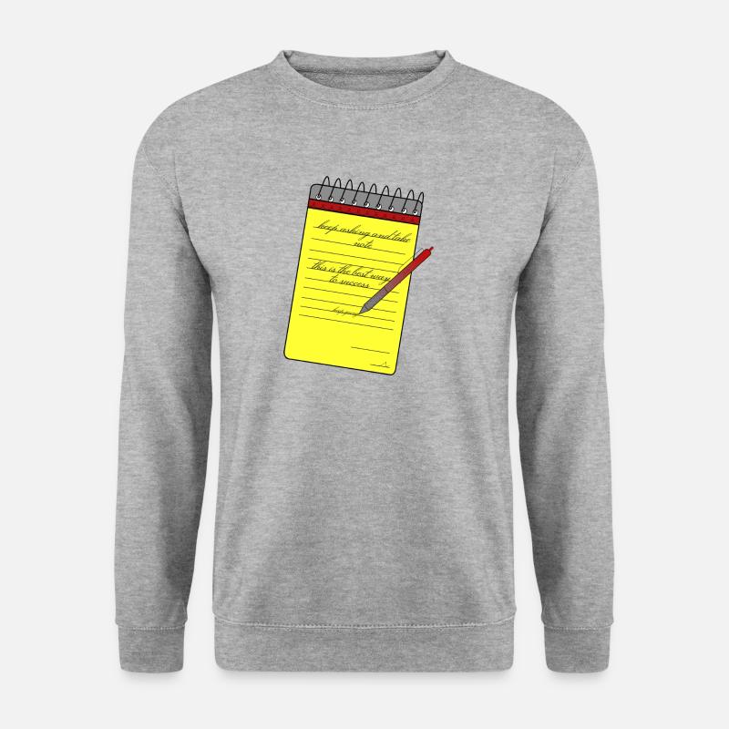 Bloc-note et crayon - Sweat-shirt Unisexe - gris chiné