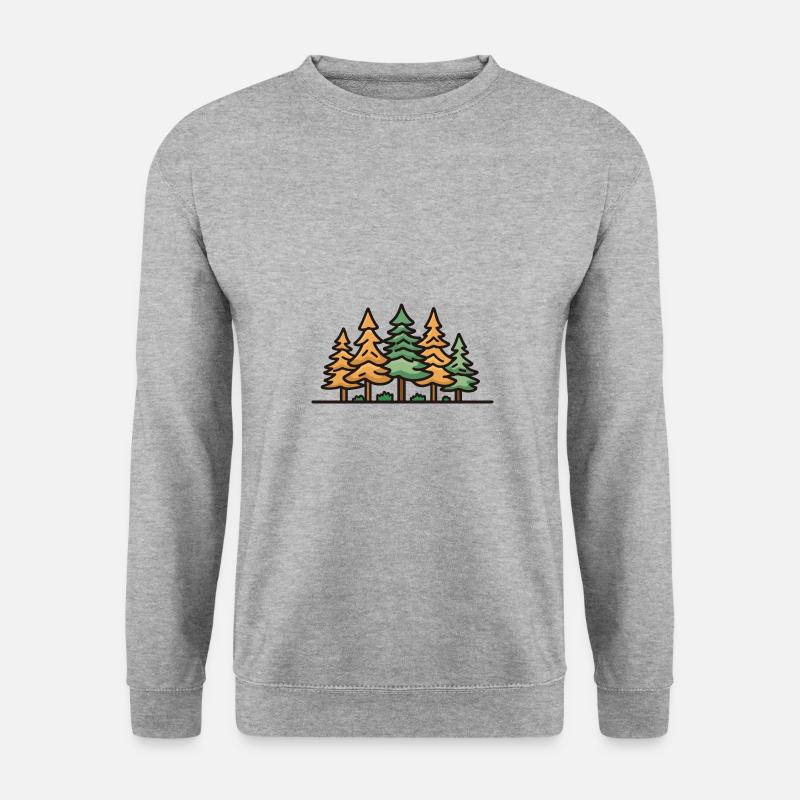 Wald Landschaft Bäume - Unisex Pullover - Weißgrau meliert