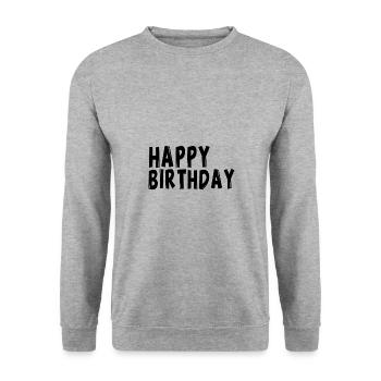 happy Birthday - Unisex Sweatshirt - salt & pepper - Front - Alina (178cm) & Michal (187cm)