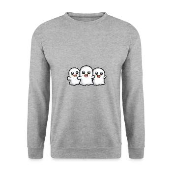 Ghosts Halloween Cartoon - Unisex Sweatshirt - salt & pepper - Front - Alina (178cm) & Michal (187cm)