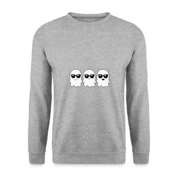 Fantômes Halloween Cool - Sweat-shirt Unisexe - gris chiné - Devant - Alina (178cm) & Michal (187cm)