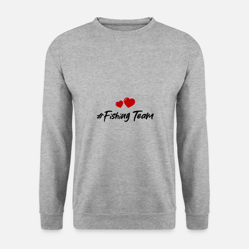 fishing team herz - Unisex Pullover - Weißgrau meliert