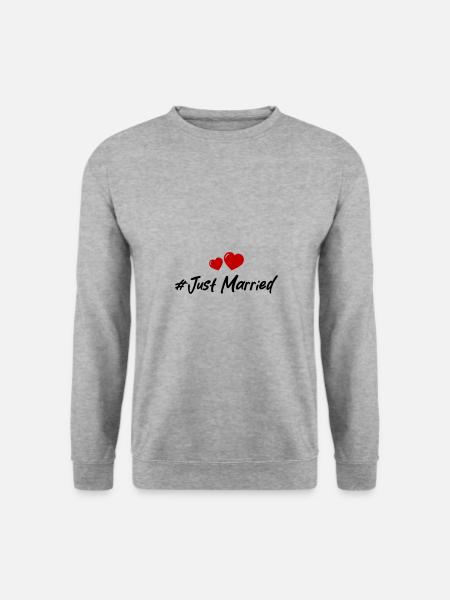 Just Married Wedding Heart - Unisex Sweatshirt - salt & pepper