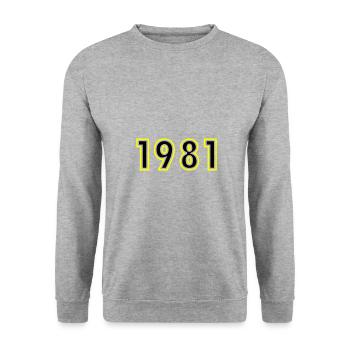 1981 Jahr Geburtstag - Unisex Pullover - Weißgrau meliert - Vorne - Alina (178cm) & Michal (187cm)
