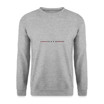 2024 Symbol - Unisex Pullover - Weißgrau meliert - Vorne - Alina (178cm) & Michal (187cm)