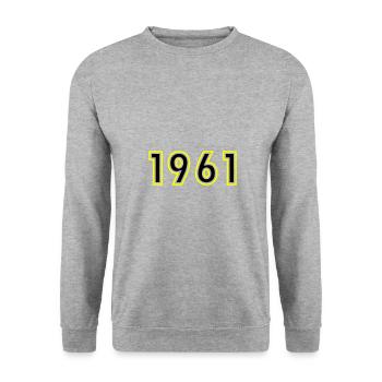 1961 Year Birthday - Unisex Sweatshirt - salt & pepper - Front - Alina (178cm) & Michal (187cm)