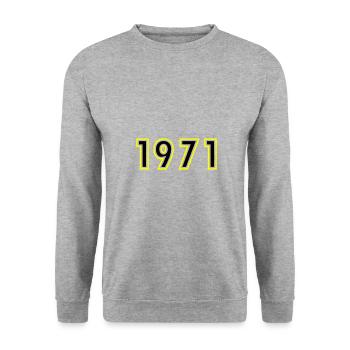 1971 Year Birthday - Unisex Sweatshirt - salt & pepper - Front - Alina (178cm) & Michal (187cm)