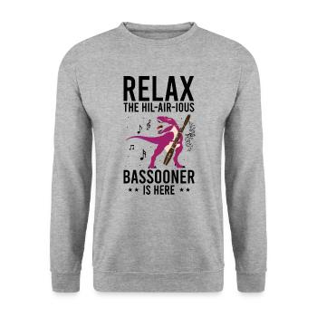 Fagottrohr für Fagottist und Fagottorchester - Unisex Pullover - Weißgrau meliert - Vorne - Alina (178cm) & Michal (187cm)