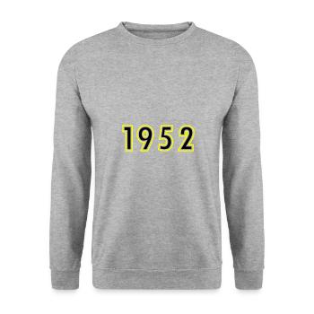 1952 Year Birthday - Unisex Sweatshirt - salt & pepper - Front - Alina (178cm) & Michal (187cm)