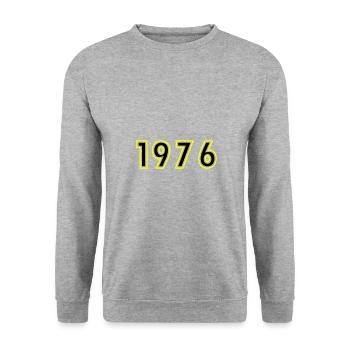 1976 Year Birthday - Unisex Sweatshirt - salt & pepper - Front - Alina (178cm) & Michal (187cm)