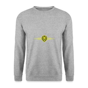 Löwe Symbol König Krone - Unisex Pullover - Weißgrau meliert - Vorne - Alina (178cm) & Michal (187cm)