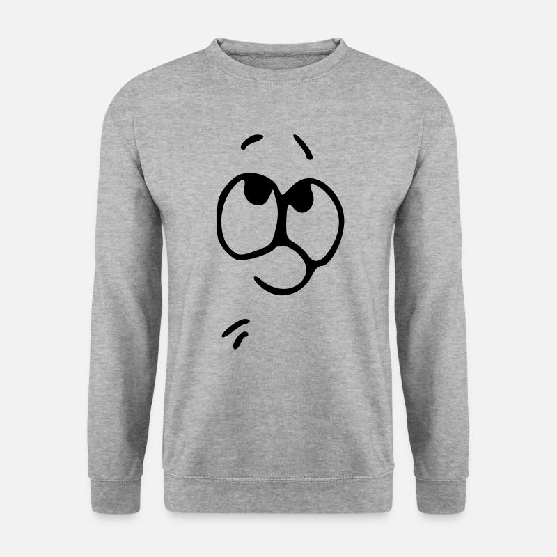 Emoji thoughtful sketch black - Unisex Sweatshirt - salt & pepper