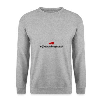 Enterrement de vie de garçon coeur - Sweat-shirt Unisexe - gris chiné - Devant - Alina (178cm) & Michal (187cm)