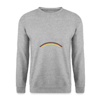 Deutschland Flagge Symbol Linie - Unisex Pullover - Weißgrau meliert - Vorne - Alina (178cm) & Michal (187cm)