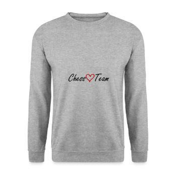 Chess Team Heart - Unisex Sweatshirt - salt & pepper - Front - Alina (178cm) & Michal (187cm)