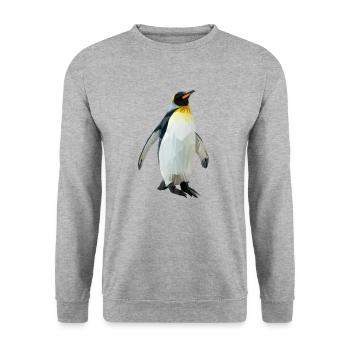 pinguin - Unisex Pullover - Weißgrau meliert - Vorne - Alina (178cm) & Michal (187cm)