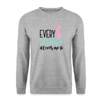 Design Every Bunny Loves me - Sweat-shirt Unisexe - gris chiné - Devant - Alina (178cm) & Michal (187cm)