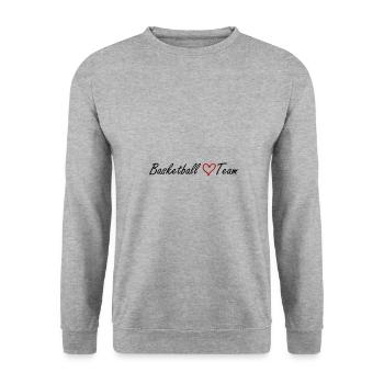Basketball Team Herz - Unisex Pullover - Weißgrau meliert - Vorne - Alina (178cm) & Michal (187cm)