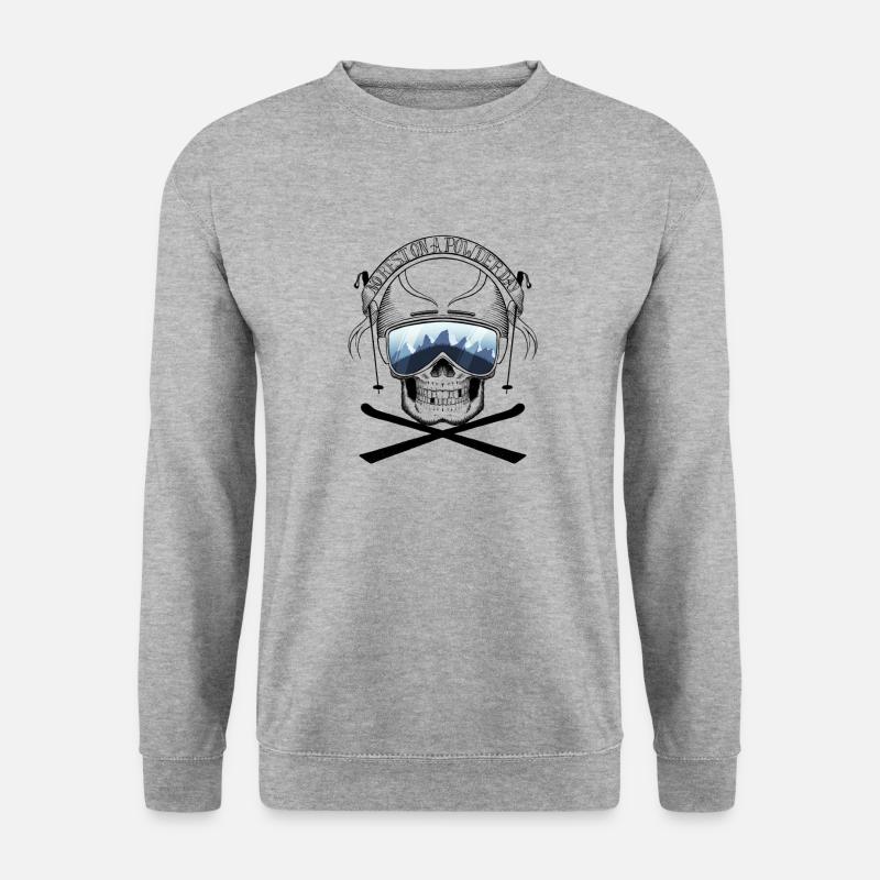 Keine Ruhe an einem Powdertag - Unisex Pullover - Weißgrau meliert