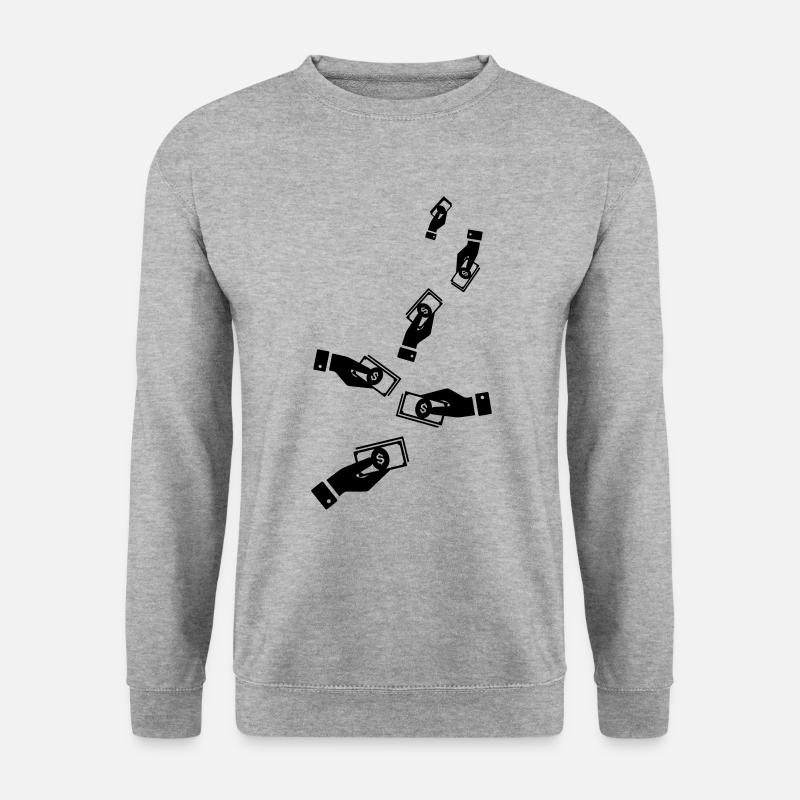 Geld Money silhouette - Unisex Pullover - Weißgrau meliert