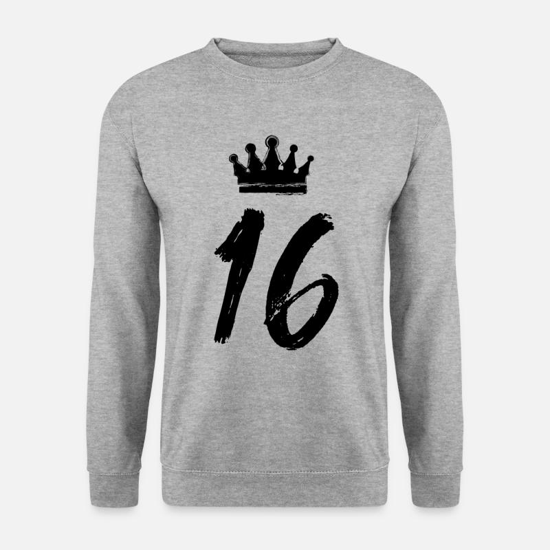 16 Number crown - Unisex Sweatshirt - salt & pepper