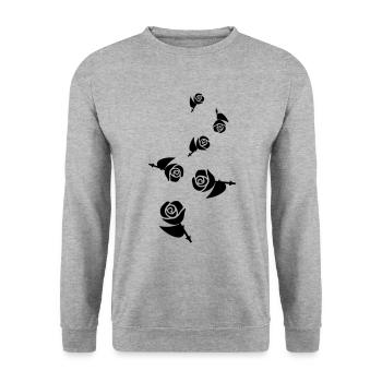 Symbole de l’icône rose - Sweat-shirt Unisexe - gris chiné - Devant - Alina (178cm) & Michal (187cm)