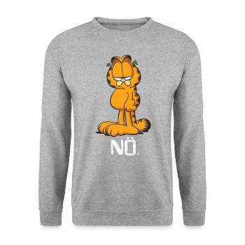 Garfield Nö - Unisex Sweatshirt - salt & pepper - Front - Alina (178cm) & Michal (187cm)