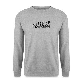 Atheist Evolution Atheisten Wissenschaft Lernen - Unisex Pullover - Weißgrau meliert - Vorne - Alina (178cm) & Michal (187cm)