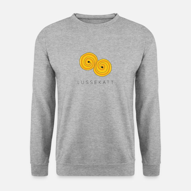 Lussekatt Safran Gebäck Lucia Schweden - Unisex Pullover - Weißgrau meliert