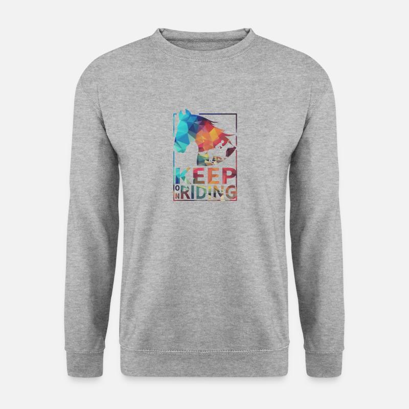Pferde reiten - Unisex Pullover - Weißgrau meliert