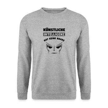 Glatze Haare Lustig Humor Witz Spruch Geschenk - Unisex Pullover - Weißgrau meliert - Vorne - Alina (178cm) & Michal (187cm)