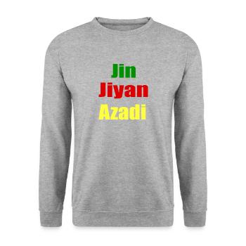 Jin Jiyan Azadi - Sweat-shirt Unisexe - gris chiné - Devant - Alina (178cm) & Michal (187cm)