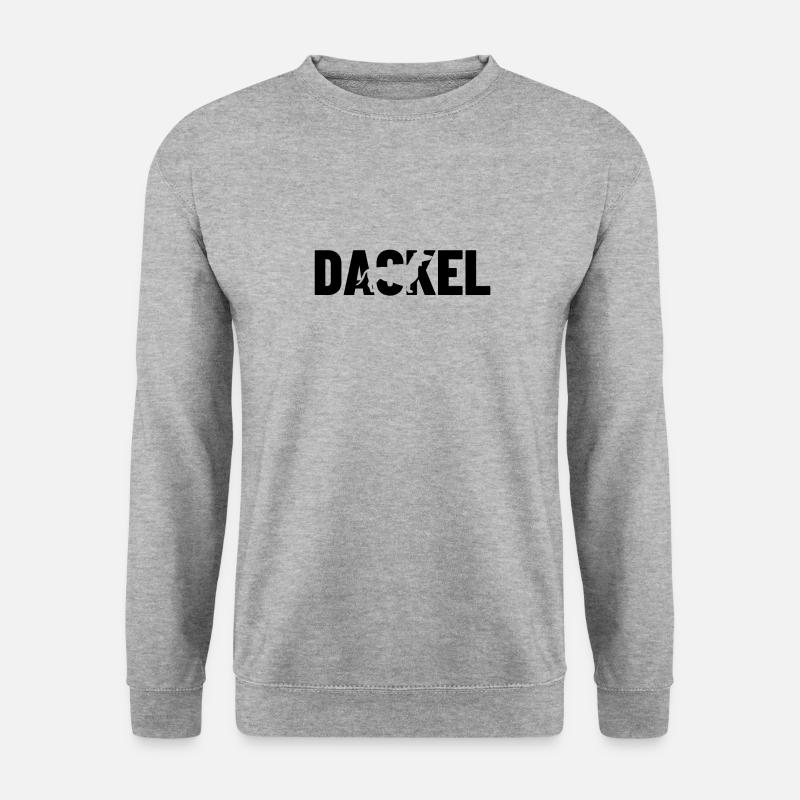 Dackel - Unisex Pullover - Weißgrau meliert